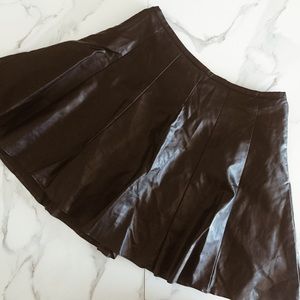 Forever 21 Black Faux Leather Skater Skirt